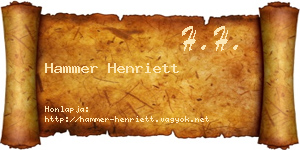 Hammer Henriett névjegykártya
